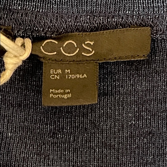 COS 100% Cotton Sheath Dress Navy Blue Oversized Minimalist NWT Size M - Picture 4 of 7